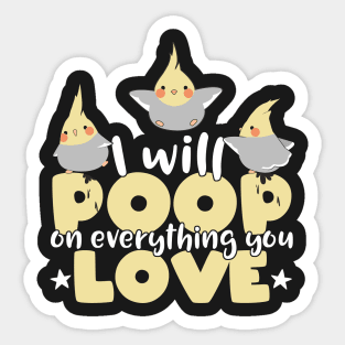 Funny kawaii cute cockatiel parrot design for bird lovers design Sticker